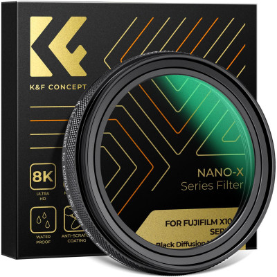 Avatar Shop|K&F Concept Filtru Black Mist 1/4 pentru Fujifilm X100, Negru, Acoperire HD, Rezistent la Apa si Zgarieturi, Cadru Magnetic|K&F Concept
