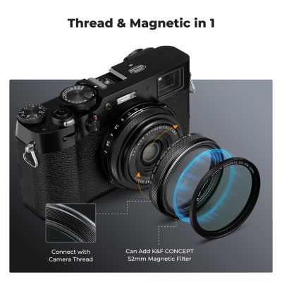 Avatar Shop|K&F Concept Filtru MCUV Fujifilm, Rama Aluminiu Negru, Acoperire HD, Rezistent la Apa si Zgarieturi|K&F Concept