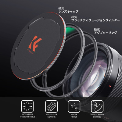 Avatar Shop|K&F Concept Nano-X Filtru Black Mist Magnetic 1/8, Diametru 77mm, Inel Adaptor Magnetic, Capac Obiectiv Inclus|K&F Concept