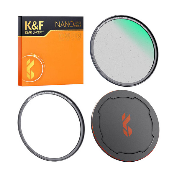 K&F Concept Nano-X Filtru Black Mist Magnetic 1/8, 82mm, Inel Adaptor Magnetic, Capac Obiectiv Magnetic