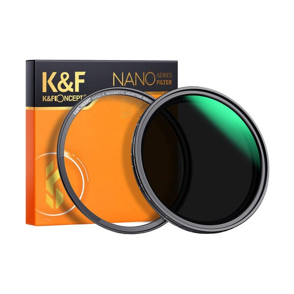 K&F Concept Nano-X Filtru ND Variabil, 58mm, 3-7 Stops, ND8-ND128, Montura Magnetica, 28 Straturi Nano-Coating