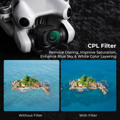 Avatar Shop|K&F Concept Kit Filtre CPL si ND pentru DJI Mini 4 Pro, Set 6 Bucati, Sticla Optica AGC, 28 Straturi Multi-Coating|K&F Concept