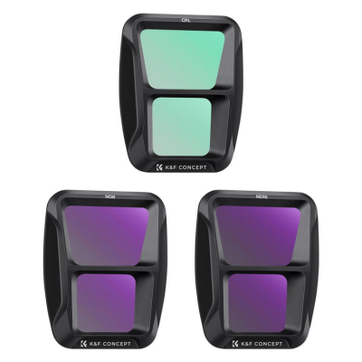 Avatar Shop|K&F DJI Air 3 Set Filtre CPL+ND8+ND16, Sticla Optica HD AGC, 28 Straturi Multi-Coating, Rama Usoara, Gimbal Safe|K&F Concept