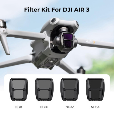Avatar Shop|K&F Concept Set Filtre ND8, ND16, ND32, ND64 pentru DJI Air 3, Sticla Optica HD, Cadru Aluminiu, 4 Bucati|K&F Concept