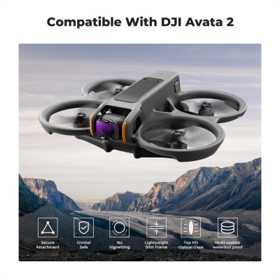 Avatar Shop|K&F Concept DJI Avata 2 Set Filtre ND, ND8 ND16 ND32 ND64, Sticla Optica AGC, 28 Straturi Multi-Coating, Compatibil Gimbal|K&F Concept
