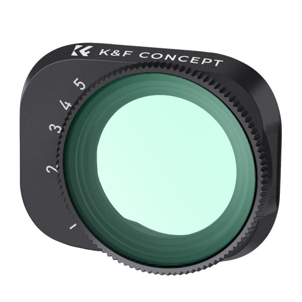 K&F Concept Filtru ND Variabil pentru DJI Mini 3 Pro/Mini 3, ND2-ND32, Reducere 1-5 Trepte Diafragma, Sticla AGC