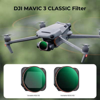 Avatar Shop|K&F DJI Mavic 3 Classic Set Filtre ND Variabile, 2 Bucati ND2-32 si ND32-512, Sticla Optica AGC, 28 Straturi Antireflex, 0.7g|K&F Concept