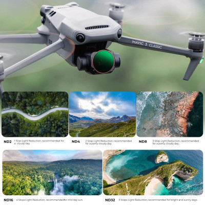 Avatar Shop|K&F DJI Mavic 3 Classic Kit Filtre 3 Bucati, CPL+ND8+ND16, Sticla Optica AGC, Acoperire Nano 28 Straturi|K&F Concept