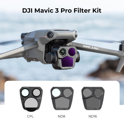 Avatar Shop|K&F DJI Mavic 3 Pro Set Filtre 3 in 1, CPL, ND8, ND16, Sticla Optica AGC, 28 Straturi Multi-Coating, Compatibil Gimbal|K&F Concept