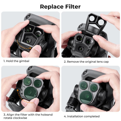 Avatar Shop|K&F DJI Mavic 3 Pro Set Filtre 3 in 1, CPL, ND8, ND16, Sticla Optica AGC, 28 Straturi Multi-Coating, Compatibil Gimbal|K&F Concept