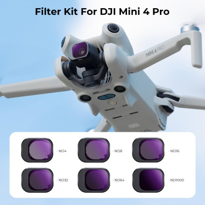 Avatar Shop|K&F Concept DJI Mini 4 Pro Set Filtre ND, 6 Bucati, ND4, ND8, ND16, ND32, ND64, ND1000|K&F Concept