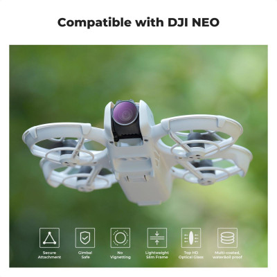 Avatar-Shop|K&F Concept DJI NEO Set Filtre ND&PL, 4 Filtre ND8/ND16/ND32/ND64, 3-6 Trepte Diafragma, Sticla Optica AGC, Montaj Snap-On|K&F Concept