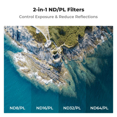 Avatar-Shop|K&F Concept DJI NEO Set Filtre ND&PL, 4 Filtre ND8/ND16/ND32/ND64, 3-6 Trepte Diafragma, Sticla Optica AGC, Montaj Snap-On|K&F Concept