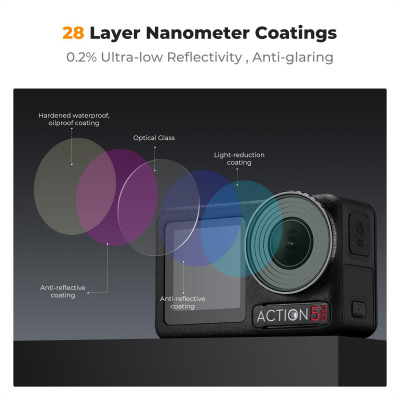 Avatar Shop|K&F DJI Osmo Action 4/5 Pro Filtru Black Diffusion 1/4, Sticla Optica AGC, 28 Straturi Coating, Montare prin Insurubare|K&F Concept
