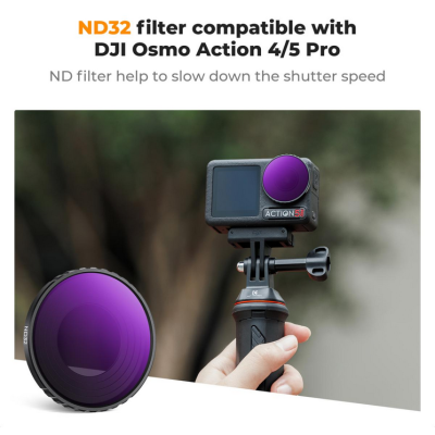 Avatar Shop|K&F Filtru ND32 DJI Osmo Action 4/5 Pro, Reducere Lumina 5 Stop-uri, Sticla Optica AGC, 28 Straturi de Acoperire, Montare Filet|K&F Concept