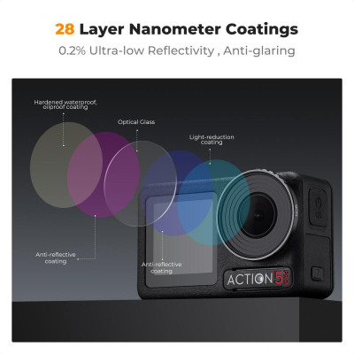 Avatar Shop|K&F Filtru ND8, DJI Osmo Action 4/5 Pro, Reducere Lumina 3 Stop, Sticla Optica AGC, 28 Straturi Multi-Coating|K&F Concept