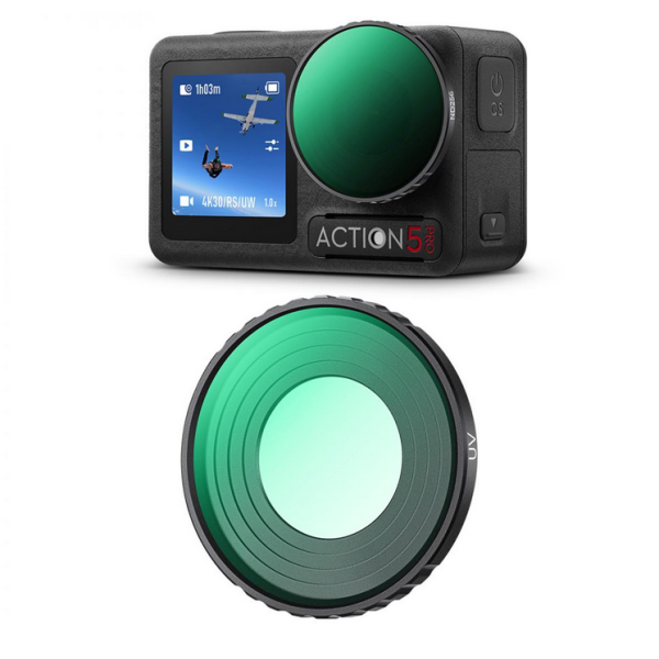 K&F Concept Filtru UV DJI Osmo Action 4/5 Pro, Sticla Optica AGC, 28 Straturi Anti-Reflex, Rezistent la Apa, Montare Insurubare