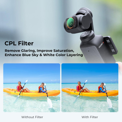 Avatar Shop|K&F Concept DJI Osmo Pocket 3 Set Filtre Magnetice, 3 Bucati CPL+ND4+ND8, Montare Magnetica, Sticla Optica cu Tratament|K&F Concept