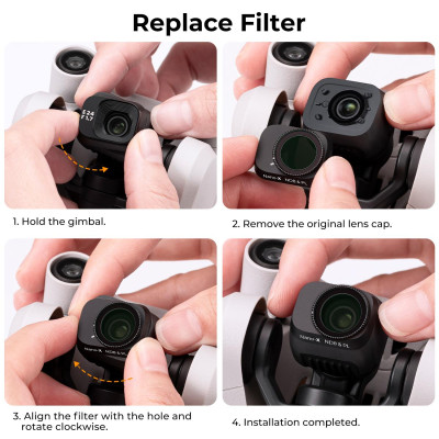 Avatar Shop|K&F Filtru UV pentru DJI Mini 3 Pro/Mini 3, Sticla Optica AGC, 28 Straturi Nano-Coating, Rezistent la Apa, Greutate 0.7g|K&F Concept