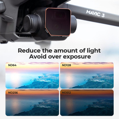 Avatar Shop|K&F Concept Set Filtre ND pentru DJI Mavic 3/Mavic 3 Cine, 4 Bucati ND64+ND128+ND256+ND512, 28 Straturi Multi-Coating|K&F Concept