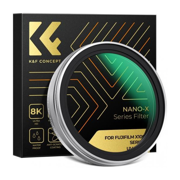 K&F Filtru MCUV 52mm, Compatibil Fujifilm X100/X100F/X100S/X100T/X100V/X100VI, Magnetic, Cadru CNC, Nano-Coating 28 Straturi