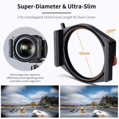 Avatar Shop|K&F Concept Sistem Suport Filtre Patrate, CPL Incorporat 95mm, Inele Adaptor 67/72/77/82mm, Filtru ND1000 10-Stop, Grosime 12mm|K&F Concept