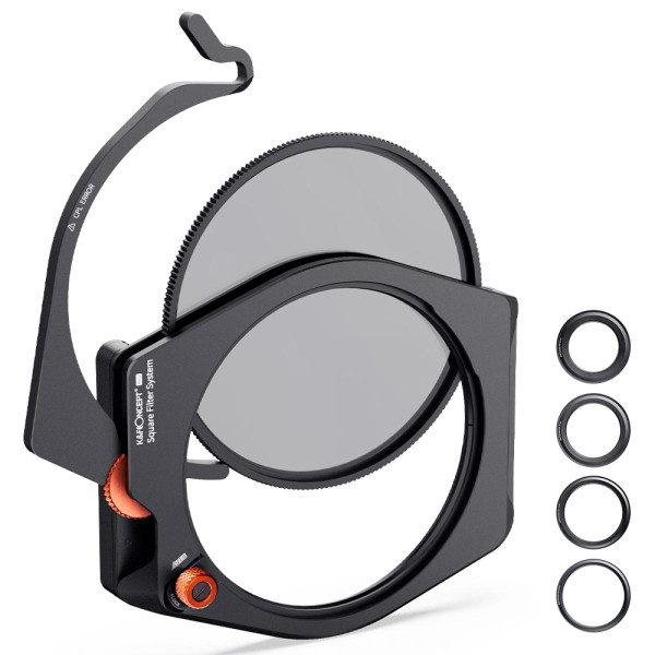 K&F Concept X-PRO Sistem Suport Filtre Patrate, CPL Incorporat 95mm, Grosime 12mm, Diametru 91mm, Inele Adaptoare 67-82mm