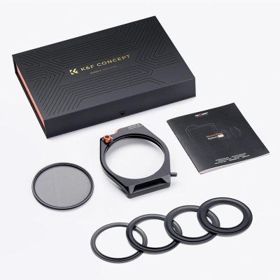 Avatar Shop|K&F Concept X-PRO Sistem Suport Filtre Patrate, CPL Incorporat 95mm, Grosime 12mm, Diametru 91mm, Inele Adaptoare 67-82mm|K&F Concept