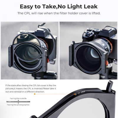 Avatar Shop|K&F Concept X-PRO Sistem Suport Filtre Patrate, CPL Incorporat 95mm, Grosime 12mm, Diametru 91mm, Inele Adaptoare 67-82mm|K&F Concept