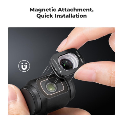 Avatar Shop|K&F Concept Filtru Magnetic Unghi Larg pentru DJI Osmo Pocket 3, FOV 112°, Sticla Optica AGC, Instalare Magnetica|K&F Concept