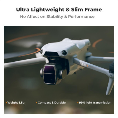 Avatar Shop|K&F Concept Set Filtre ND pentru DJI Air 3S, ND8, ND16, ND32, ND64, Sticla Optica AGC, Acoperire Nanometrica|K&F Concept