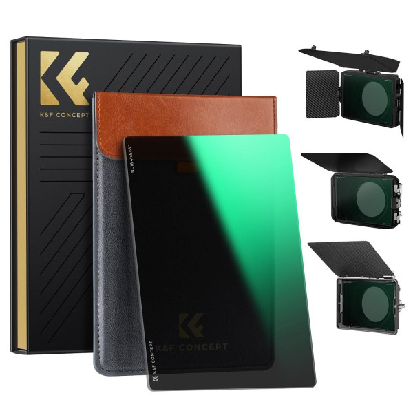 K&F ND16 Filtru ND Patrat, 4 Stopuri, 4x5.65 inch, Sticla Optica AGC, Acoperire Nano 28 Straturi, Compatibil Tilta si SmallRig