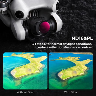 Avatar Shop|K&F Filtru ND16&PL pentru DJI Mini 4 Pro, Reducere 4 Trepte Lumina, Polarizare 2-in-1, Sticla Optica AGC, Greutate 2g|K&F Concept