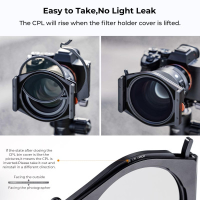 Avatar Shop|K&F Concept Suport Filtre Patrate Pro Kit, CPL 95mm, ND1000, ND8, ND64, 4 Inele Adaptoare|K&F Concept