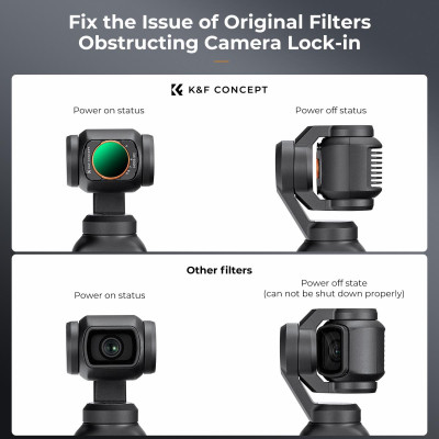 Avatar Shop|K&F Filtru ND Variabil pentru DJI Osmo Pocket 3, ND32-512, Magnetic, 28 Straturi Nano-coating, Sticla Optica|K&F Concept