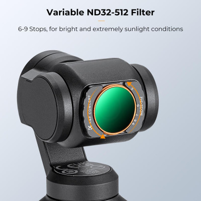 Avatar Shop|K&F Concept Filtre VND pentru DJI Osmo Pocket 3, Set ND2-32 si ND32-512, Design Magnetic, Sticla Optica Multistrat, Rezistent|K&F Concept