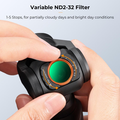 Avatar Shop|K&F VND2-32 Filtru Magnetic pentru DJI Osmo Pocket 3, ND Variabil 2-32, 1-5 Stops, Grosime 2.0mm, 28 Straturi Nano-coating|K&F Concept