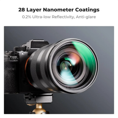Avatar Shop|K&F Concept Kit Filtre 62mm 2 in 1, MCUV si CPL, 28 Straturi Nano-Coating, Capace Metalice, Transmisie Lumina 99.6%|K&F Concept