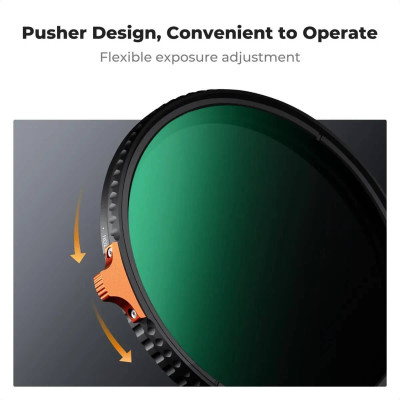 Avatar Shop|K&F 55mm Filtru ND Variabil, ND2-400, Reflexie 0.15%, Rama Ultra-Subtire 7.4mm, Sticla Optica HD, 28 Straturi Nano-Coating|K&F Concept