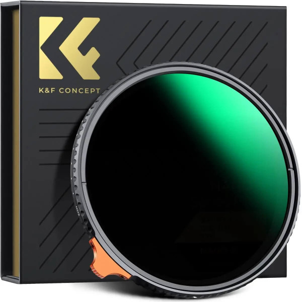 K&F Concept Filtru ND Variabil 43mm ND2-400 XV56, Sticla Optica Japoneza AGC, 28 Straturi, Rezistent la Apa