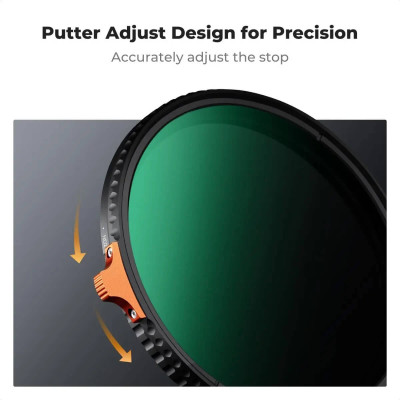 Avatar Shop|K&F Concept Filtru ND Variabil 43mm ND2-400 XV56, Sticla Optica Japoneza AGC, 28 Straturi, Rezistent la Apa|K&F Concept