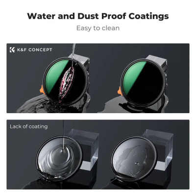 Avatar Shop|K&F Concept Filtru ND Variabil 43mm ND2-400 XV56, Sticla Optica Japoneza AGC, 28 Straturi, Rezistent la Apa|K&F Concept