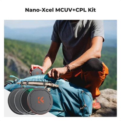 Avatar Shop|K&F 49mm Kit de Filtre 2 in 1 MCUV+CPL, Capace Metalice, 28 Straturi Nano, Transmisie Lumina 99.6%, Rama Ultra-Subtire|K&F Concept