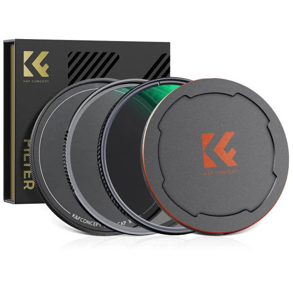 K&F 49mm Kit de Filtre 2 in 1 MCUV+CPL, Capace Metalice, 28 Straturi Nano, Transmisie Lumina 99.6%, Rama Ultra-Subtire