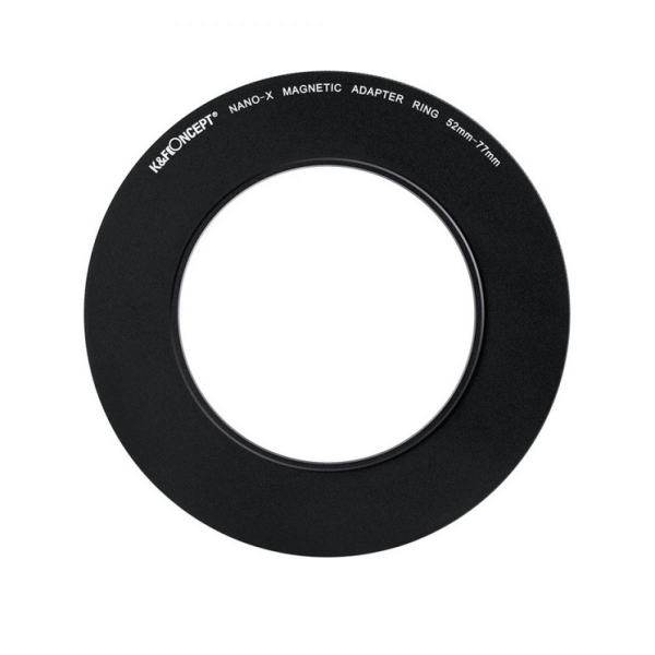 K&F Inel Adaptor Filtru Magnetic 52-77mm, Aluminiu Aviatic, Negru Mat, Grosime Cadru 2.16mm
