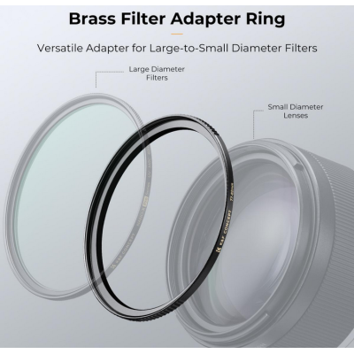 Avatar Shop|K&F Inel Adaptor Filtru Step Up 52-77mm, Alama, Negru Mat, Grosime 2.9mm, Rezistent la Coroziune|K&F Concept