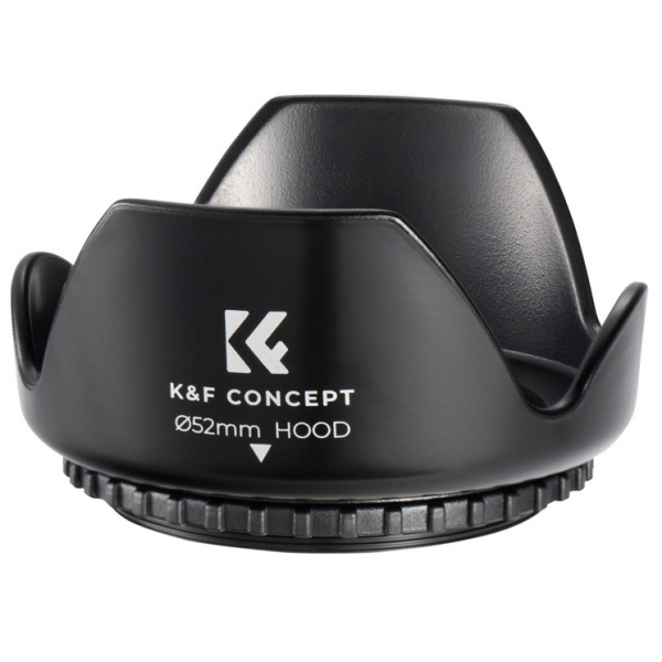 K&F Parasolar Obiectiv Foto 52MM, Material Compozit, Anti-Soc, Rezistent la Uzura, Include Laveta Microfibra