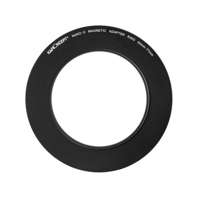 Avatar Shop|K&F Inel Adaptor Filtru Magnetic 55-77mm, Negru Mat, Grosime Rama 2.16mm, Aliaj Aluminiu Aviatic|K&F Concept