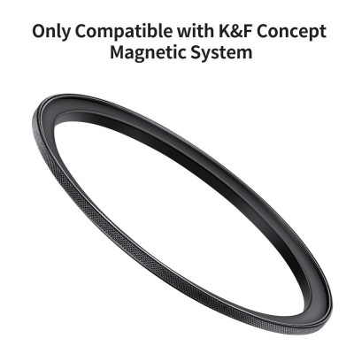 Avatar Shop|K&F Inel Adaptor Filtru Magnetic 55-77mm, Negru Mat, Grosime Rama 2.16mm, Aliaj Aluminiu Aviatic|K&F Concept