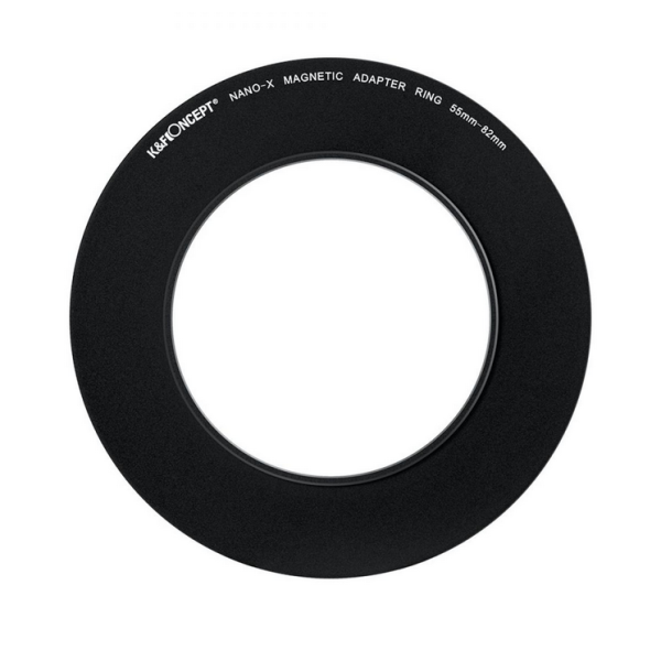 K&F Inel Adaptor Filtru Magnetic 55-82mm, Negru Mat, Grosime Cadru 2.16mm, Aliaj Aluminiu Aviatic